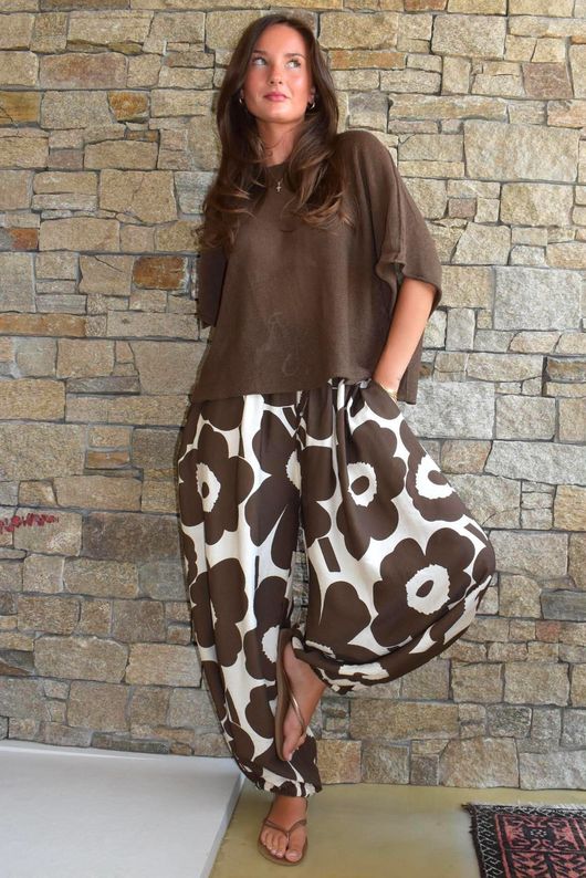 Carnaby Balloon Cuff Pant Chocolate & Calico